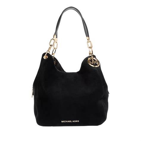 Michael Kors Lillie Chain Large Shoulder Hobo Bag Tote Black 